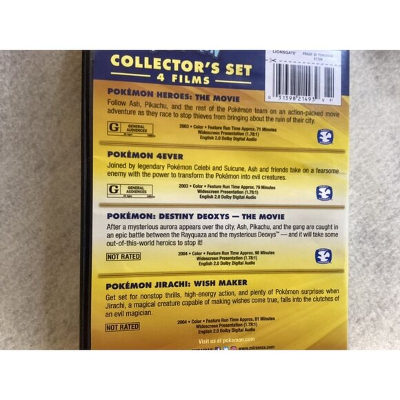 Pokémon Collectors Set 4 Films DVD - Picture 3 of 3